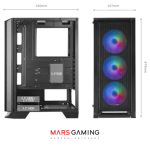 MARS GAMING MC-C MIDTOWER BLACK - Image 2