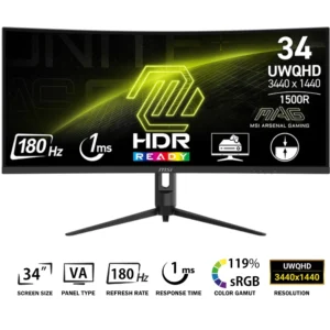 MSI MAG 342CQR E2 34" 180Hz 1ms VA UWQHD