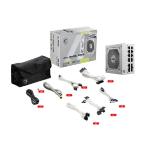 MSI MAG A850GL 850W 80+GOLD PCIE5 FULL MODULAR WHITE - Image 6