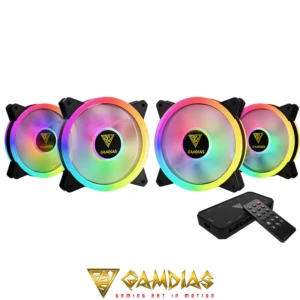 4 PACK SILENT ARGB FAN AEOLUS M2-1204R GAMDIAS