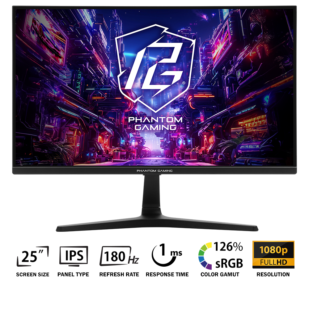 ASROCK PHANTOM GAMING PG25FFT-0 ASROCK PHANTOM GAMING PG25FFT FHD 25" 180Hz 1ms - Image 1
