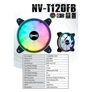 FAN RAIDMAX NV-T120FB ARGB - Image 2