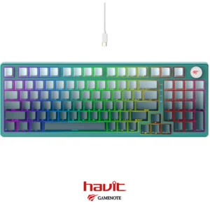 Havit KB899L 97 Keys Rainbow LED Backlit Green Mechanical