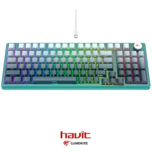 Havit KB899L 97 Keys Rainbow LED Backlit Green Mechanical - Image 3