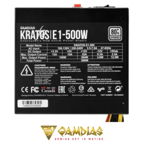 GAMDIAS KRATOS E1-500 80+ 500W - Image 6
