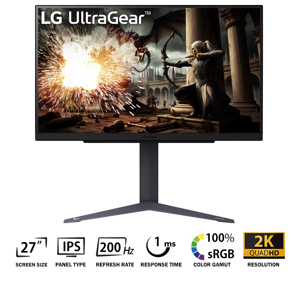 LG UltraGear 27GS75Q-B-0 LG UltraGear 27GS75Q-B 27" IPS 200Hz 1ms Adjustable - Image 1