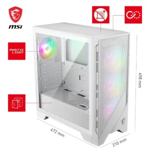 MSI MAG FORGE 320R AIRFLOW 4x Fan ARGB with Controller WH - Image 7