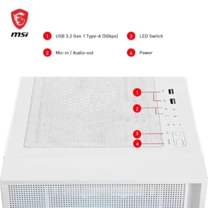 MSI MAG FORGE 320R AIRFLOW 4x Fan ARGB with Controller WH - Image 8