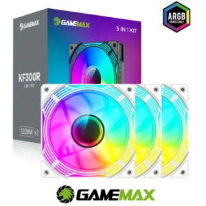FAN GameMax v WH Reverse ARGB PWM fans 120mm White 3 in 1 Kit