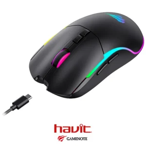 Mouse HAVIT MS1020WB Tri-Mode Wired, 2.4G, BT5.0 RGB Backlit - Image 2