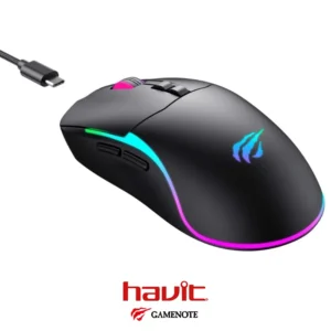 Mouse HAVIT MS1020WB Tri-Mode Wired, 2.4G, BT5.0 RGB Backlit - Image 3