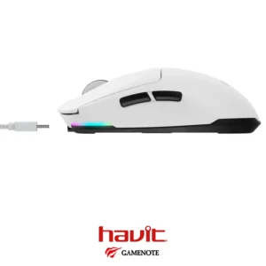 Mouse HAVIT MS969SE WH Tri-Mode Wired, 2.4G, BT5.1 Wireless 8000DPI Rechargeable Built-in Battery - Image 4