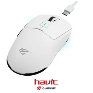 Mouse HAVIT MS969SE WH Tri-Mode Wired, 2.4G, BT5.1 Wireless 8000DPI Rechargeable Built-in Battery - Image 5
