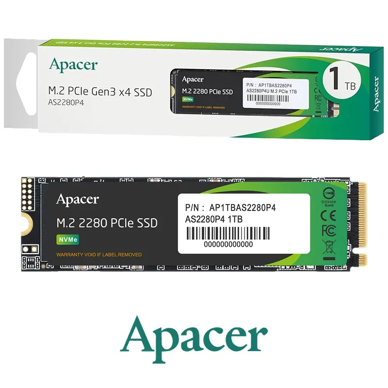 SSD APACER 1TBGB NVME GEN3.0-15 SSD 1TB APACER NVME GEN3 AS2280P4 - Image 1