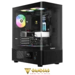 GAMDIAS ATLAS E2 CG BK 3 Built-in 120mm ARGB Fans (2 x Reverse Intake Fans)