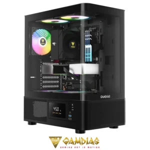 GAMDIAS ATLAS E2 CG BK 3 Built-in 120mm ARGB Fans (2 x Reverse Intake Fans)