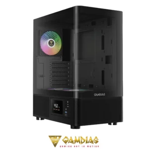 GAMDIAS ATLAS E2 CG BK 3 Built-in 120mm ARGB Fans (2 x Reverse Intake Fans) - Image 2