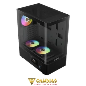 GAMDIAS ATLAS E2 CG BK 3 Built-in 120mm ARGB Fans (2 x Reverse Intake Fans) - Image 3