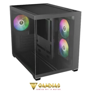 GAMDIAS AURA GC10M V2 BK 3 Built-in 120mm ARGB Fans - Image 5