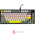 AJAZZ AK820 Wired Mechanical Keyboard with Knob, 75% ANSI Layout, 82 Keys, 5 Soundproof Foams, Hot Swap, Linear Switch