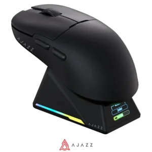 AJAZZ AJ159 APEX 8K Wireless, Magnetic Charging Dock with Screen, Pixart PAW3950 Sensor, Up to 42000DPI, 56g Ultralight, 100 Million Clicks HUANO Switch, Tri-Mode Mouse, BK - Image 2