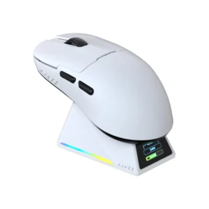 AJAZZ AJ159 APEX 8K Wireless, Magnetic Charging Dock with Screen, Pixart PAW3950 Sensor, Up to 42000DPI, 56g Ultralight, 100 Million Clicks HUANO Switch, Tri-Mode Mouse, WH - Image 2