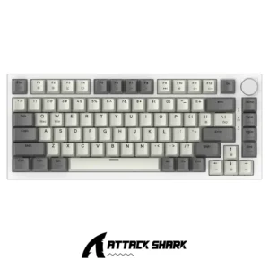 ATTACK SHARK K85 Magnetic Switch 75%, Rapid Trigger, RGB Backlit,82 Keys Wired Gasket Mount with Knob WH/GREY