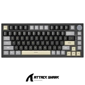 ATTACK SHARK K85 Magnetic Switch 75%, Rapid Trigger, RGB Backlit,82 Keys Wired Gasket Mount with Knob BK
