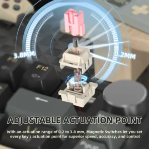 ATTACK SHARK K85 Magnetic Switch 75%, Rapid Trigger, RGB Backlit,82 Keys Wired Gasket Mount with Knob BK - Image 7