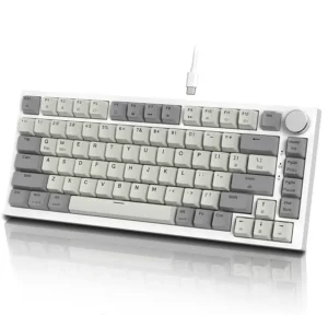 ATTACK SHARK K85 Magnetic Switch 75%, Rapid Trigger, RGB Backlit,82 Keys Wired Gasket Mount with Knob WH/GREY - Image 7