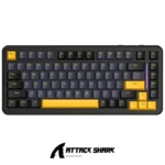 ATTACK SHARK M86 Tri-mode Gasket, 75% Layout Gasket Custom Structure,Hot Swappable,RGB Backlit,Tri-Mode BT5.0/2.4GHz/USB-C BK/YELLOW