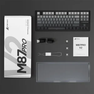 ATTACK SHARK M87 PRO Wireless,Hot Swappable Gasket RGB Custom Keyboard,Linear Switch&Side Printed PBT Keycaps,BT5.0/2.4Ghz/Type-C,5000mAh Battery (Moonlight) - Image 9