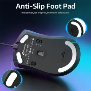 Mouse ATTACK SHARK R1 Wireless ,Tri-Mode Connection (2.4G/Wired/BT5.2),59g SUPERLIGHT, PixArt PAW3311 BK - Image 9