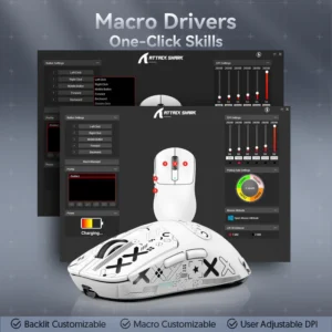 Mouse ATTACK SHARK X3 PRO 4K/8K Lightweight Tri-Mode(Wired/2.4GHz/BT) PAW3395 WHITE - Image 5