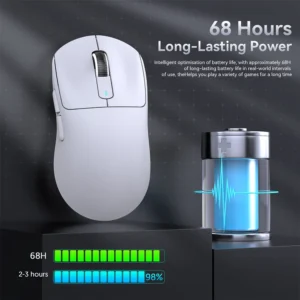Mouse ATTACK SHARK X3 PRO 4K/8K Lightweight Tri-Mode(Wired/2.4GHz/BT) PAW3395 WHITE - Image 7
