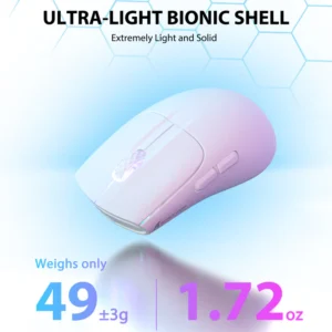 Mouse ATTACK SHARK X5 Wireless, Tri-Modes BT 5.1/2.4Ghz/USB-C,Lightweight 49g,PAW3212, Rechargeable Battery - Image 7