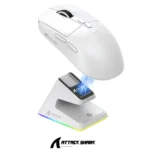Mouse ATTACK SHARK X6 Lightweight Wireless PixArt PAW3395  Tri-Mode Connection Up to 26K DPI RGB Touch Magnetic Charging Base WH