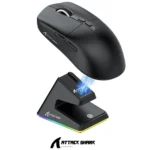 Mouse ATTACK SHARK X6 Lightweight Wireless PixArt PAW3395  Tri-Mode Connection Up to 26K DPI RGB Touch Magnetic Charging Base BK