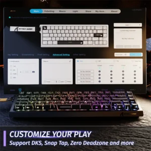 ATTACK SHARK X68 HE 60% Rapid Trigger Magnetic Switch Wired TKL with Adjustable Actuation,Hall Effect Magnetic Switch,8KHz Polling Rate,RGB Backlit BK - Image 12