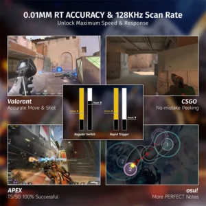 ATTACK SHARK X68 HE 60% Rapid Trigger Magnetic Switch Wired TKL with Adjustable Actuation,Hall Effect Magnetic Switch,8KHz Polling Rate,RGB Backlit BK - Image 7