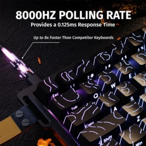 ATTACK SHARK X68 HE 60% Rapid Trigger Magnetic Switch Wired TKL with Adjustable Actuation,Hall Effect Magnetic Switch,8KHz Polling Rate,RGB Backlit BK - Image 9