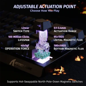 ATTACK SHARK X68 HE 60% Rapid Trigger Magnetic Switch Wired TKL with Adjustable Actuation,Hall Effect Magnetic Switch,8KHz Polling Rate,RGB Backlit BK - Image 10