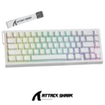 ATTACK SHARK X68 HE 60% Rapid Trigger Magnetic Switch Wired TKL with Adjustable Actuation,Hall Effect Magnetic Switch,8KHz Polling Rate,RGB Backlit WH