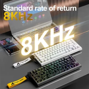 ATTACK SHARK X68 HE 60% Rapid Trigger Magnetic Switch Wired TKL with Adjustable Actuation,Hall Effect Magnetic Switch,8KHz Polling Rate,RGB Backlit WH - Image 3