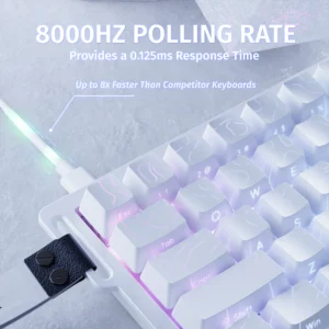 ATTACK SHARK X68 HE 60% Rapid Trigger Magnetic Switch Wired TKL with Adjustable Actuation,Hall Effect Magnetic Switch,8KHz Polling Rate,RGB Backlit WH - Image 5