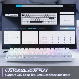 ATTACK SHARK X68 HE 60% Rapid Trigger Magnetic Switch Wired TKL with Adjustable Actuation,Hall Effect Magnetic Switch,8KHz Polling Rate,RGB Backlit WH - Image 9