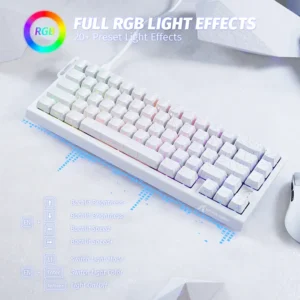 ATTACK SHARK X68 HE 60% Rapid Trigger Magnetic Switch Wired TKL with Adjustable Actuation,Hall Effect Magnetic Switch,8KHz Polling Rate,RGB Backlit WH - Image 11