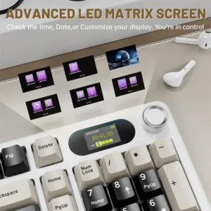 ATTACK SHARK X98 Pro Wireless Mechanical Keyboard with Screen & Knob, 2.4G/USB-C/BT5.0 - Image 4