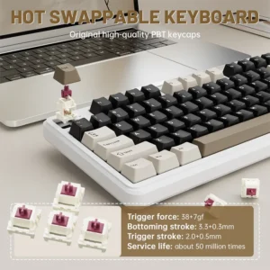 ATTACK SHARK X98 Pro Wireless Mechanical Keyboard with Screen & Knob, 2.4G/USB-C/BT5.0 - Image 6