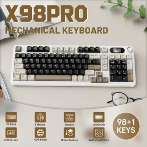 ATTACK SHARK X98 Pro Wireless Mechanical Keyboard with Screen & Knob, 2.4G/USB-C/BT5.0 - Image 9